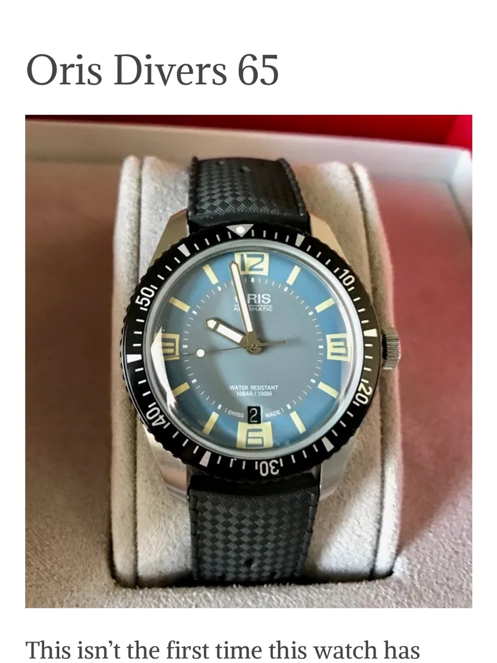 Oris Blue Dial Men's Diver Watch with Black Bezel